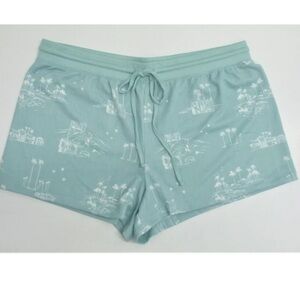 Jenni Intimates Beach Scene Toile Drawstring Waist Pajama Shorts -Small
